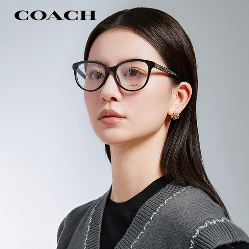 蔻驰复古椭圆形板材经典标识眼镜