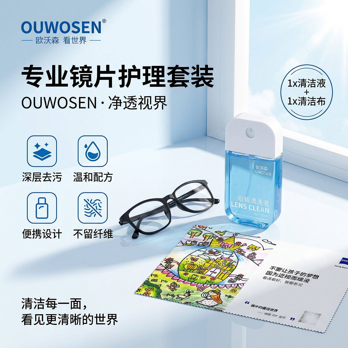 蔡司眼镜布专业高档超细纤维柔软手机屏幕清洁高级专用镜片擦试布