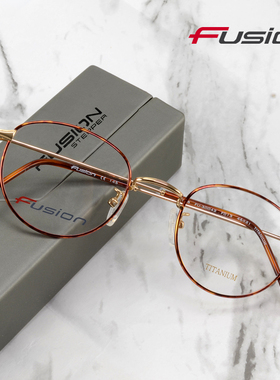 弗森超轻纯钛文艺圆框近视眼镜框全框女FU-30042可配度数近视镜片