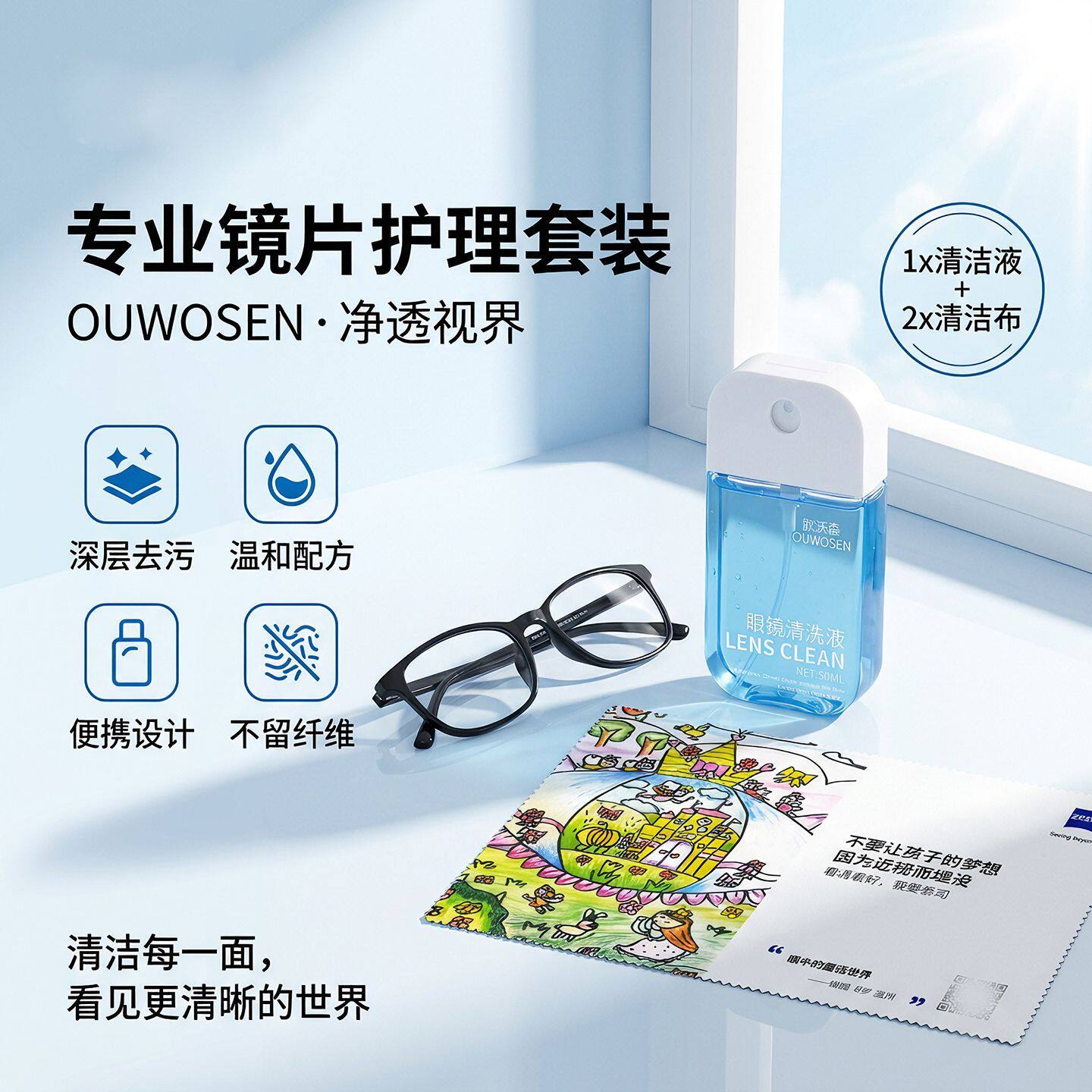 蔡司眼镜布专业高档超细纤维柔软手机屏幕清洁高级专用镜片擦试布