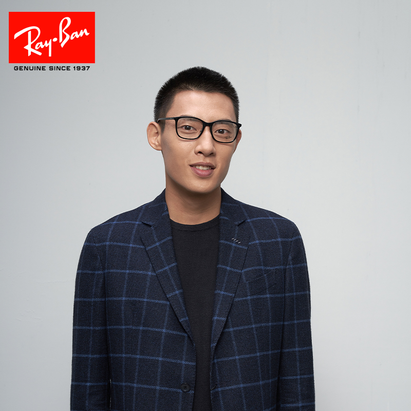 RayBan雷朋黑色板材眼镜框男RX7168休闲百搭光学防蓝光近视镜架女