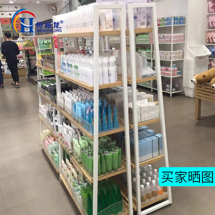 恒峪龙名创款优品货架 梯形中岛双面调节式超市货架 日用品展示架