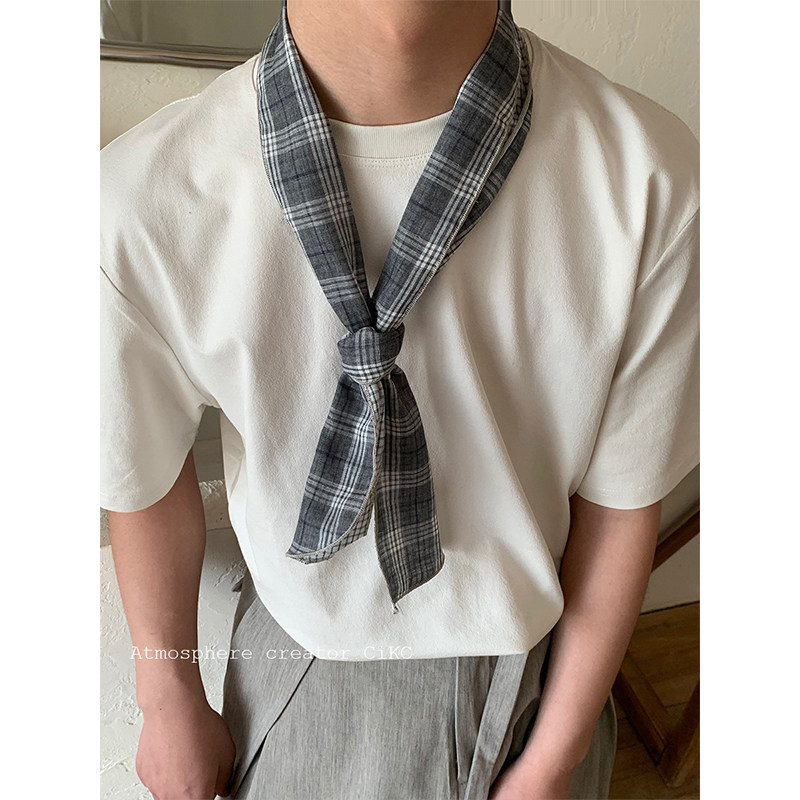 高级感博主风小领结长条围巾