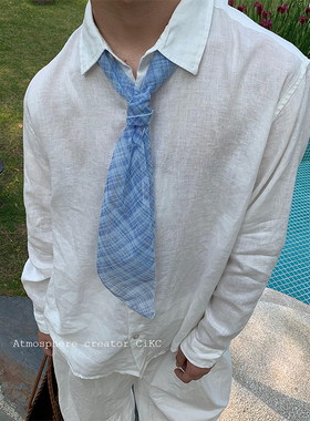 CiKC 韩国ins新款丝巾领巾男女春夏百搭薄款围脖气质百搭领结叠带