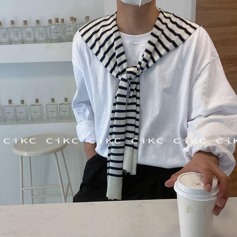 韩版经典条纹外搭披肩男ins百搭休闲针织坎肩多功能简约围巾女,服饰配件/皮带/帽子/围巾,围巾/丝巾/披肩,淘宝优惠券,粉丝福利购,淘宝优惠卷