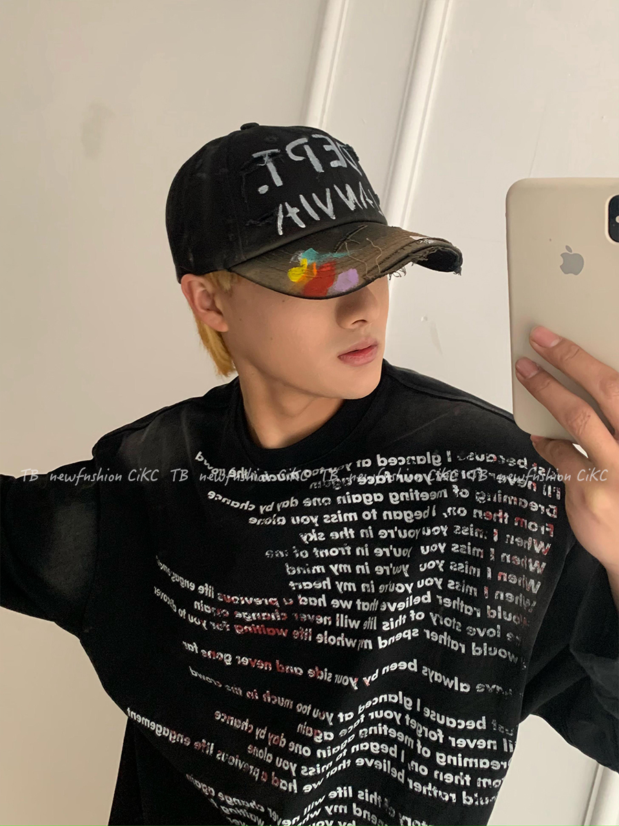 定制彩色做旧重工棒球帽