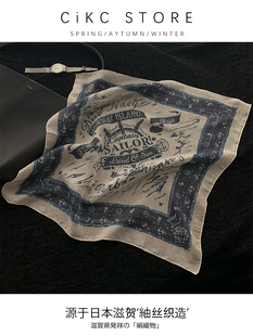 vintage做旧纯麻男士方巾复古包头巾吸汗小围巾2025嘻哈装饰丝巾