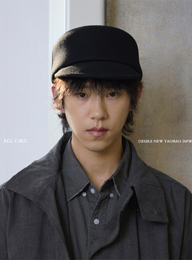 CiKC 高级感纯羊毛复古马术帽男女日系秋冬时髦显脸小鸭舌毛毡帽