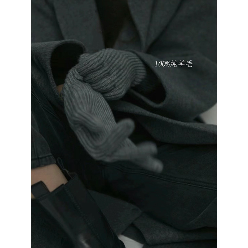 秋冬bi入ins极简风羊毛纯色手套!