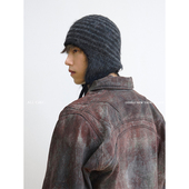 CiKC 针织毛线帽秋冬保暖防寒 小众针织条纹护耳飞行帽男女ins个性