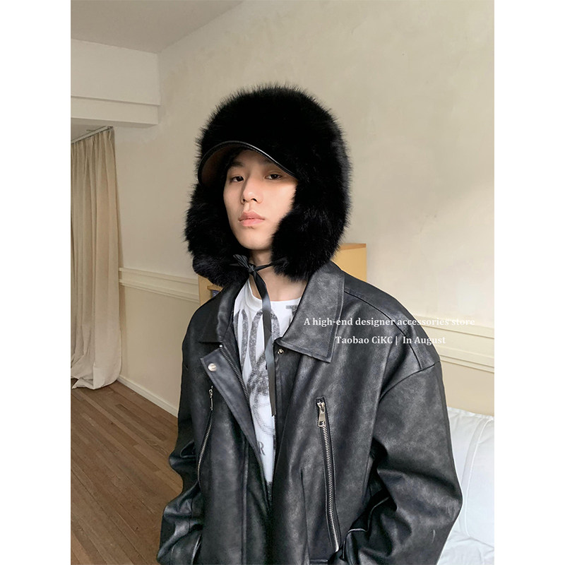 定制款仿皮草大头围毛绒雷锋帽