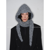 CiKC 原创围巾巴拉克拉法帽男女秋冬时髦个性 复古保暖围脖一体帽