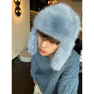 川西之旅~仿貂绒雷锋帽男秋冬韩版毛绒帽女ins博主同款骑行防寒帽