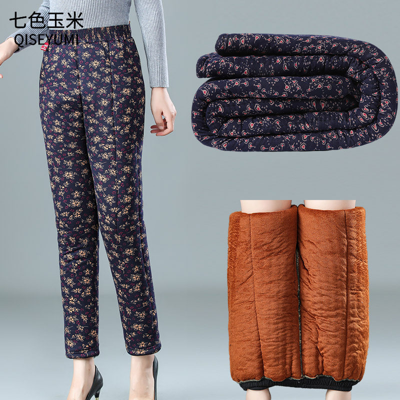 中老年人女裤奶奶装丝绒保暖棉裤