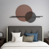 北欧极简墙上装 饰品定制铁艺壁饰客厅玄关圆形卧室床头背景墙挂饰