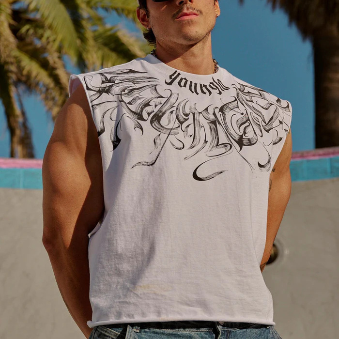 YOUNGLA美式潮牌健身背心男