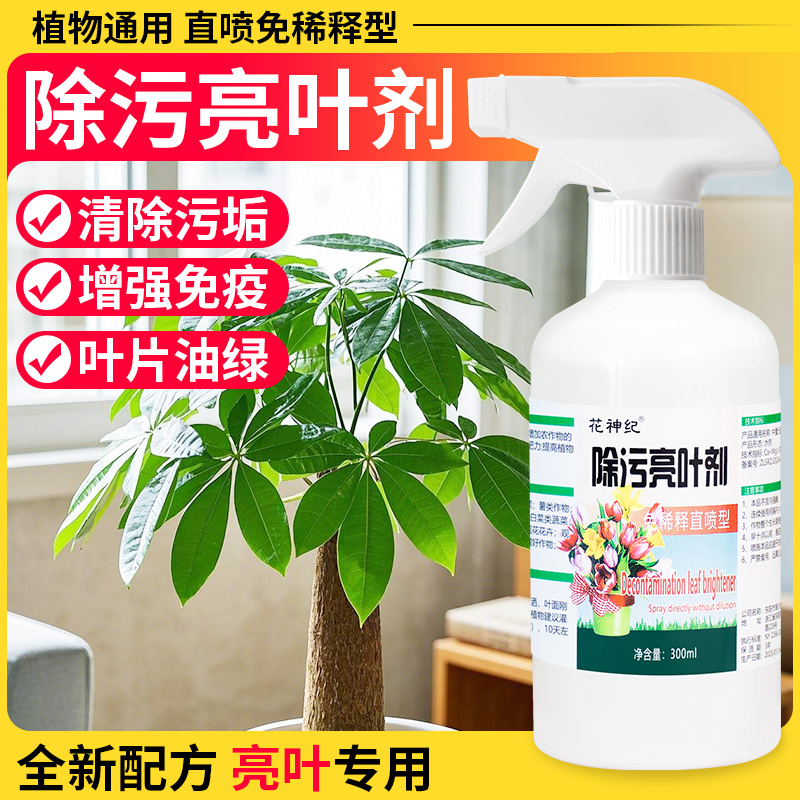 花卉除污亮叶剂一喷净除尘清洁剂除污剂植物营养液免稀释叶面肥料