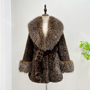 2025秋冬新款中长款仿水貂毛皮草外套女狐狸毛环保毛毛皮草外套