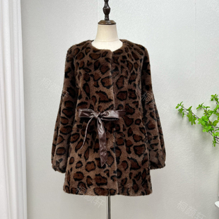 2025新款高端仿水貂毛皮草外套宽松百搭气质中长款环保毛毛外套女