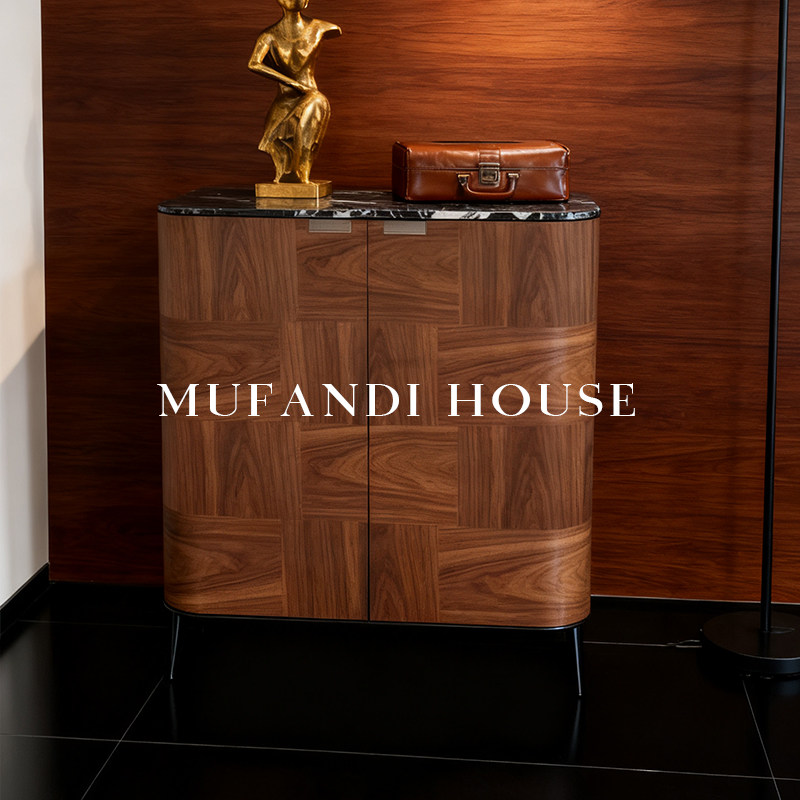 慕梵迪意式轻奢黑胡桃木边柜大理石台面玄关柜客厅收纳柜设计师款,住宅家具,餐边柜,淘宝优惠券,粉丝福利购,淘宝优惠卷