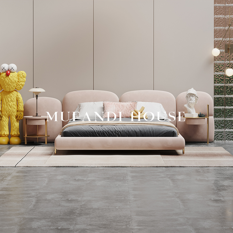 慕梵迪意式轻奢磨砂科技布石头床