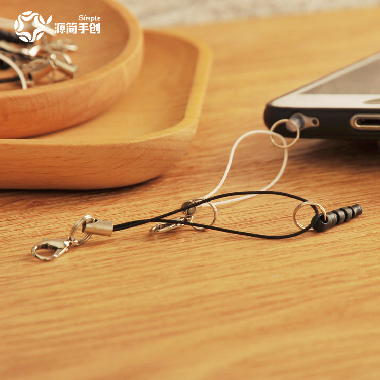 源简手创 羊毛毡戳戳乐 diy配件 手机耳机孔塑料防尘塞 通用挂绳
