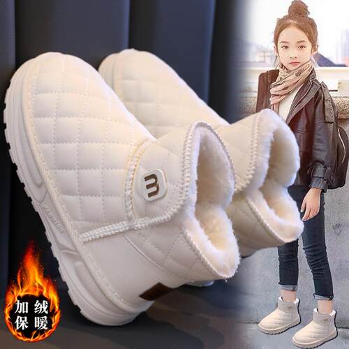 女童雪地靴加绒加厚2026冬季新款儿童保暖大棉鞋女孩防水防滑冬款
