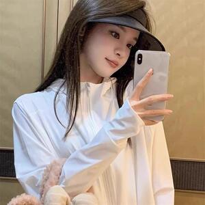 白色冰丝防晒衣女款夏季2025新款防晒服宽松小个子薄外套上衣开衫