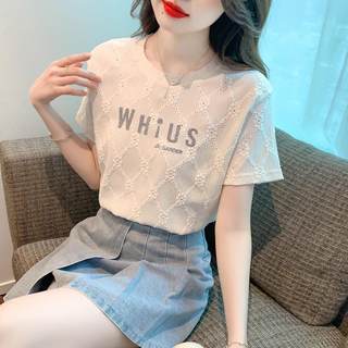 短袖T恤雪纺上衣女装夏季2025新款遮肚子时尚洋派爆款小个子上衣
