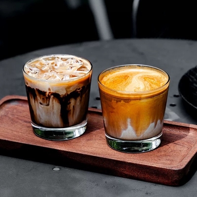 简约宽口玻璃dirty咖啡杯冰拿铁杯美式牛奶杯冷萃澳白古典杯260ml