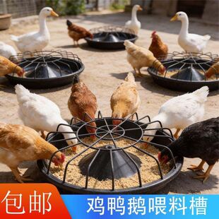 鸡鸭新款食槽喂鸡料槽鹅养鸡神器加厚牛筋自动喂食圆形