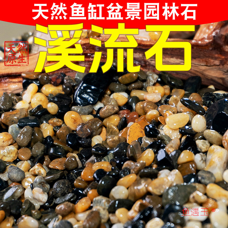 套餐搭配养龟水草盆景免洗天然溪流石水族鱼缸铺底砂石头造景装饰