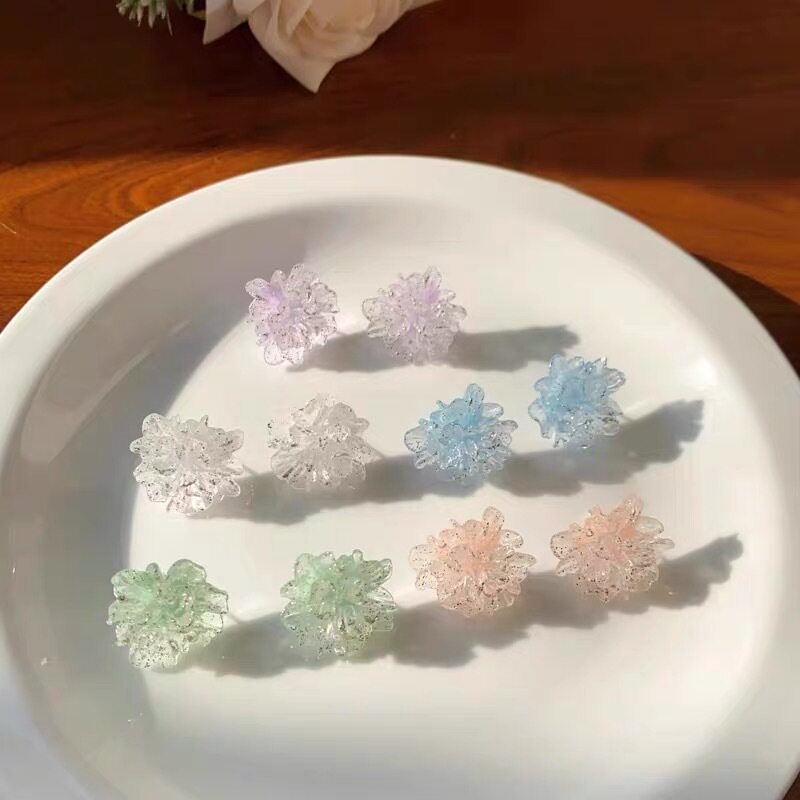 撤柜多巴胺彩色花朵耳钉女新款小清新甜美耳饰百搭高颜值氛围感潮