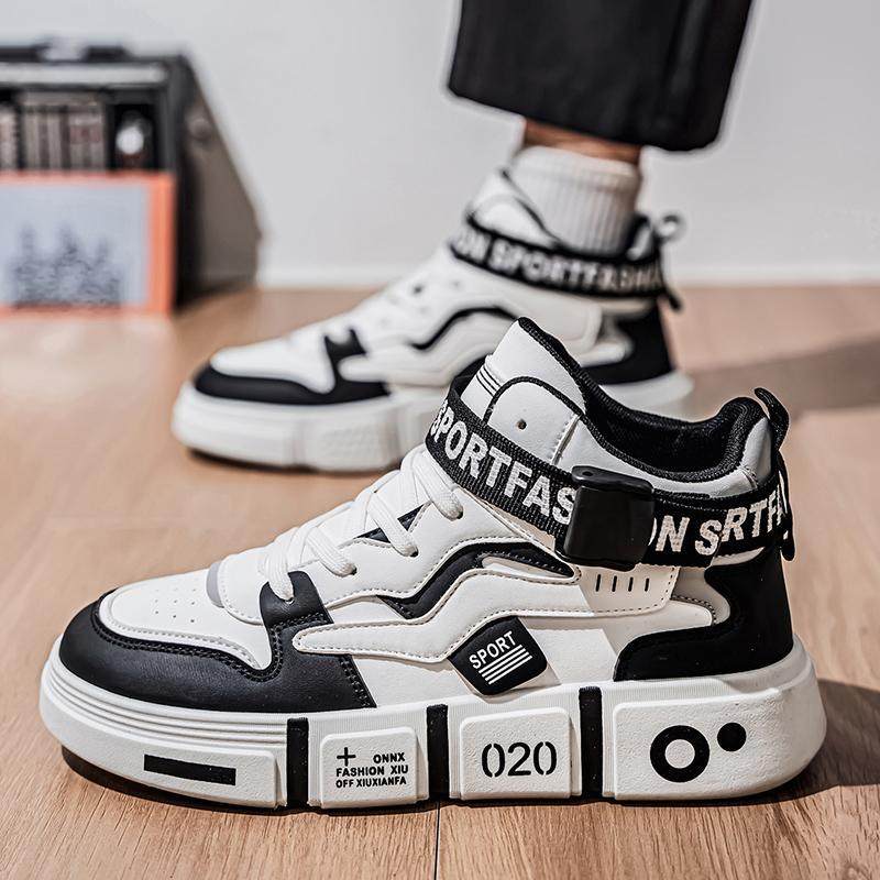 欧洲站冬高帮亲子街舞板鞋男鞋软休闲鞋皮面跑步时尚一件潮流