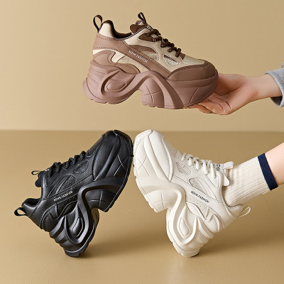 撤柜断码时尚厚底运动女鞋冬季新款高级感休闲内增高老爹鞋子女百