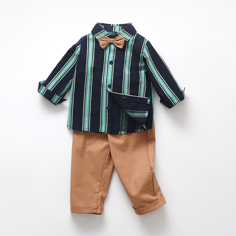 新品潮流男童套装秋季长袖儿童衣服一周岁绅士礼服春秋衬衫男宝宝