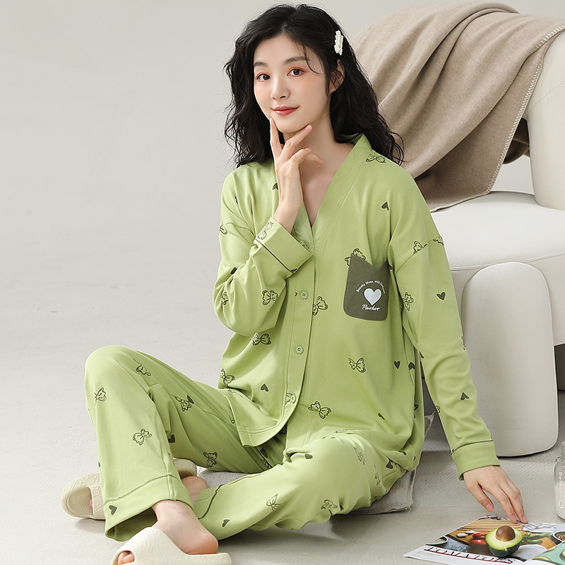 新品优选新款睡衣女长袖季开衫和服套装韩版学生甜美可爱宽松家居