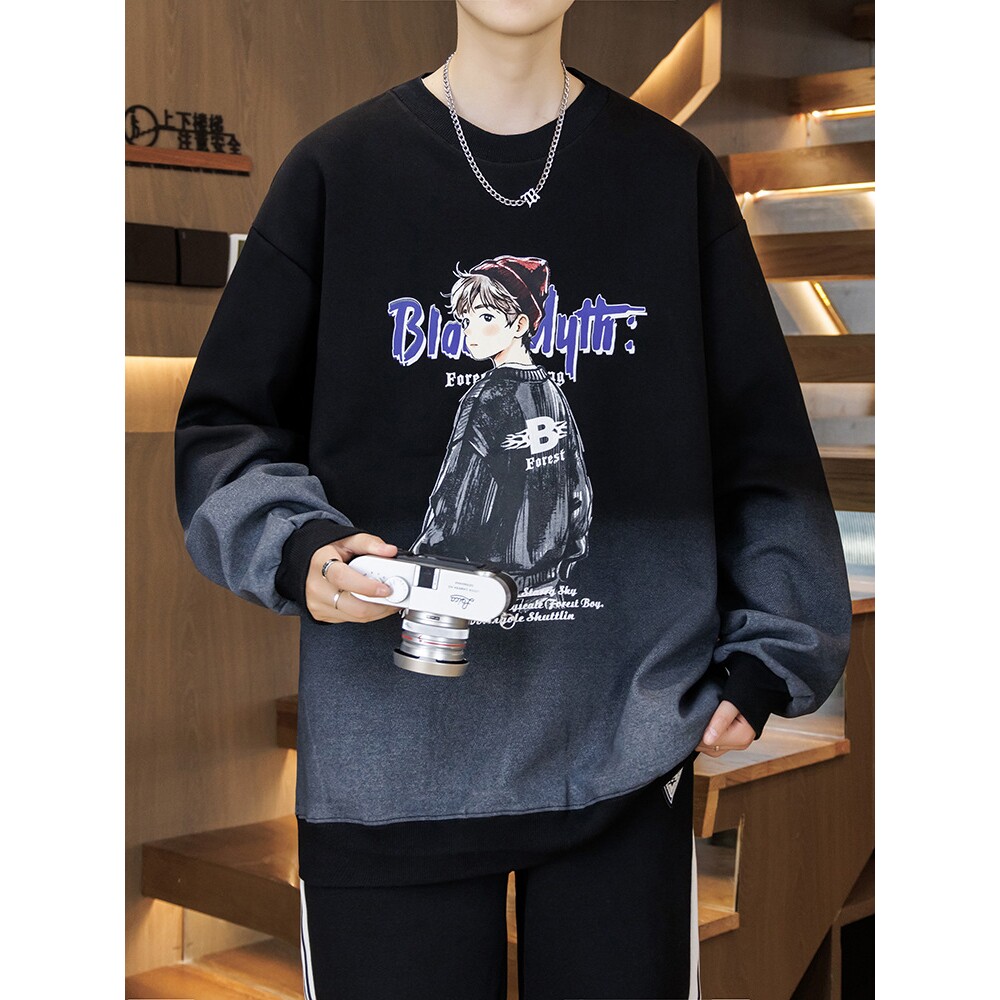 德国圆领卫衣男孩季新款初中学生大童青少年潮牌长袖t恤男装上衣