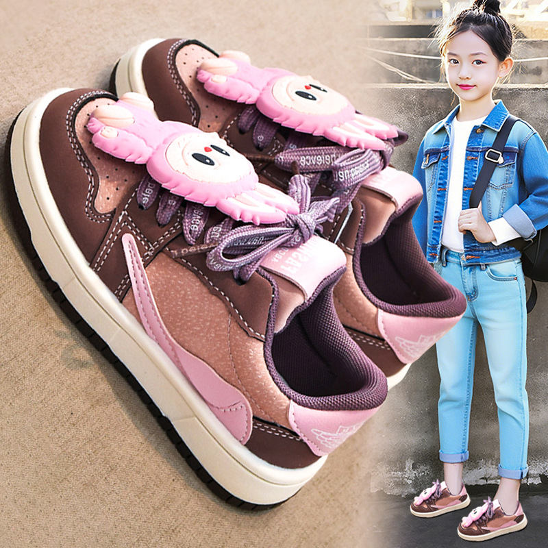 今年新品拉布布女童鞋子运动德训鞋新款季儿童公主板鞋轻便女孩学