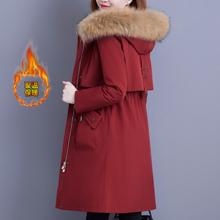 欧洲站羽绒服女中长款冬季新款时尚可拆卸内胆中年妈妈加厚保暖外