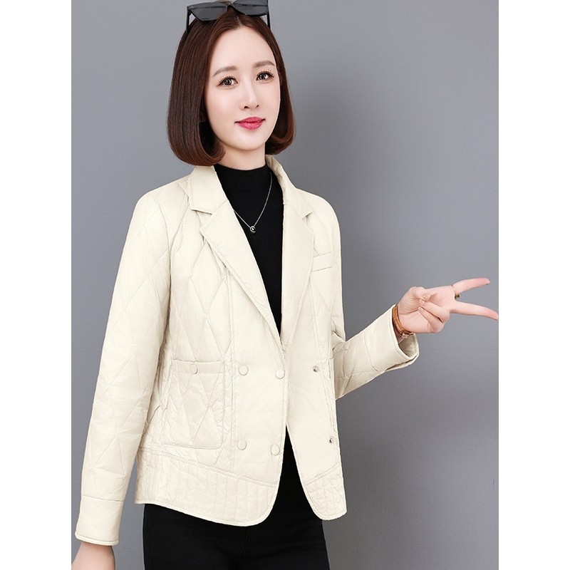 欧洲站羽绒服女士年冬季新款时尚短款西装领轻薄显瘦白鸭绒保暖外