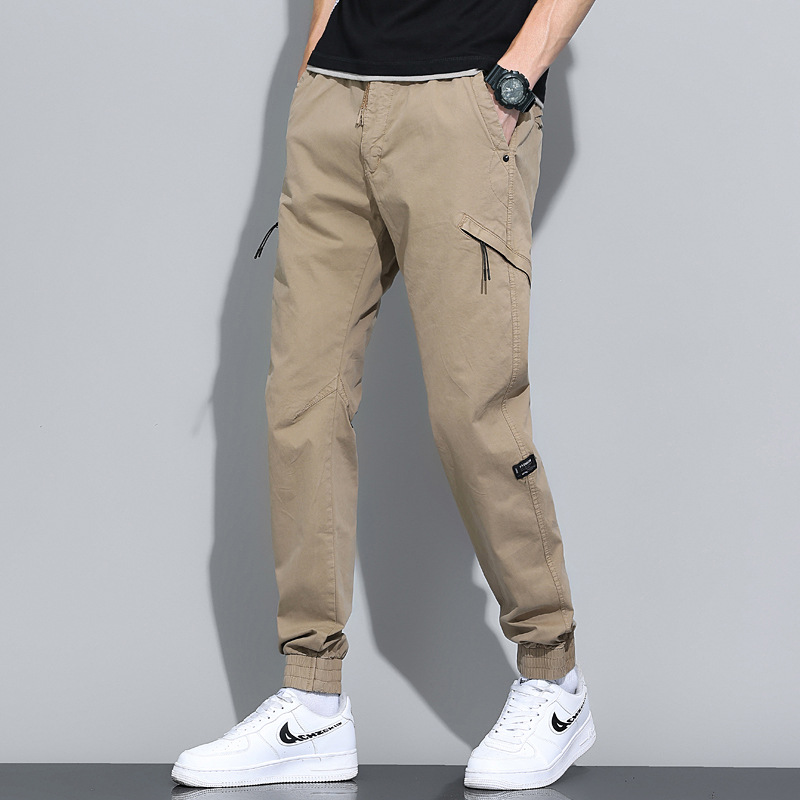 个性时尚工装裤男装裤子年新品休闲裤束脚长裤潮牌运动裤男款透气