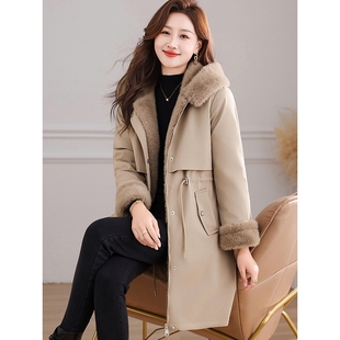 欧洲站中长款羽绒棉衣棉服女冬季新款两面穿加绒加厚棉袄外套派克