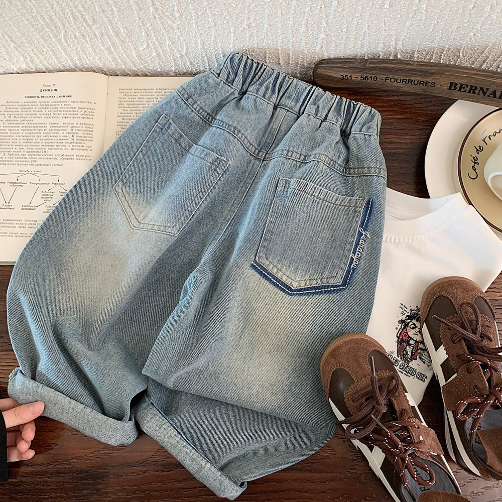 流行新品季牛仔裤湖州织里童装儿童服饰韩版百搭宽松长裤宝宝休闲