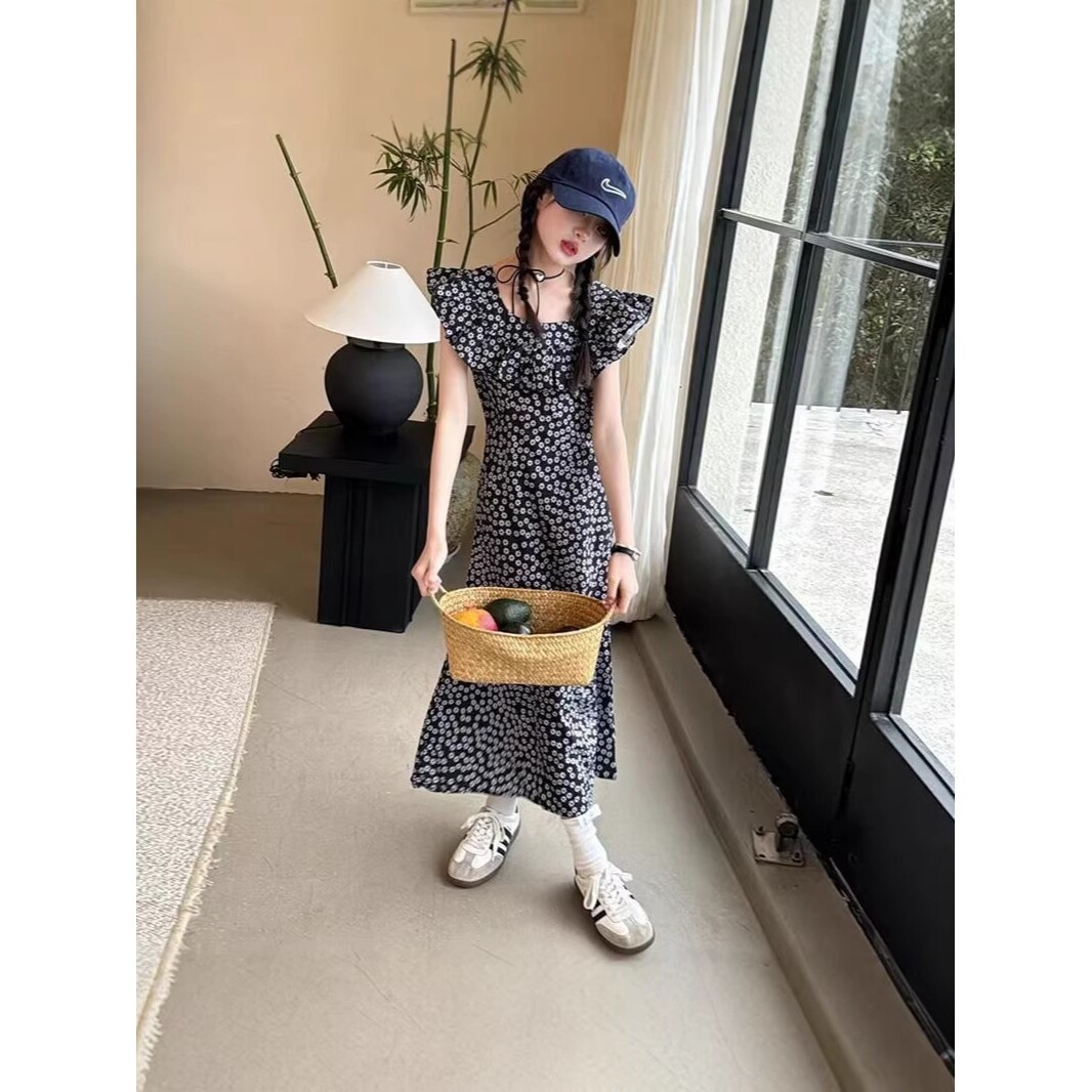 德国女童秋装田园风连衣裙新款中大童洋气时髦拼接公主裙休闲长裙