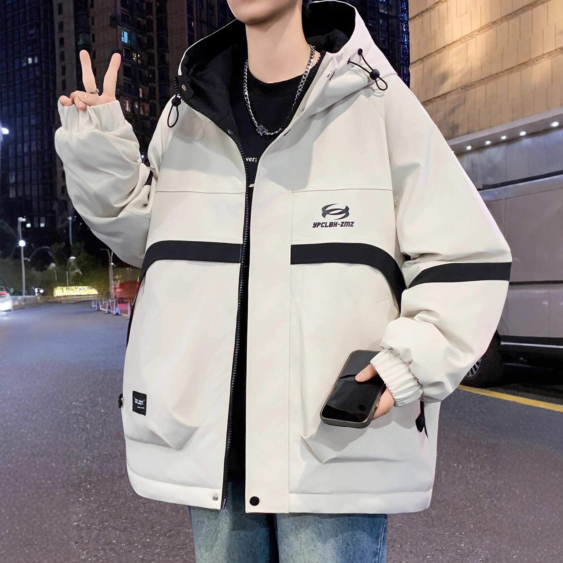 德国季连帽外套男孩初中高中学生帅气冲锋衣服青少年大童男装夹克