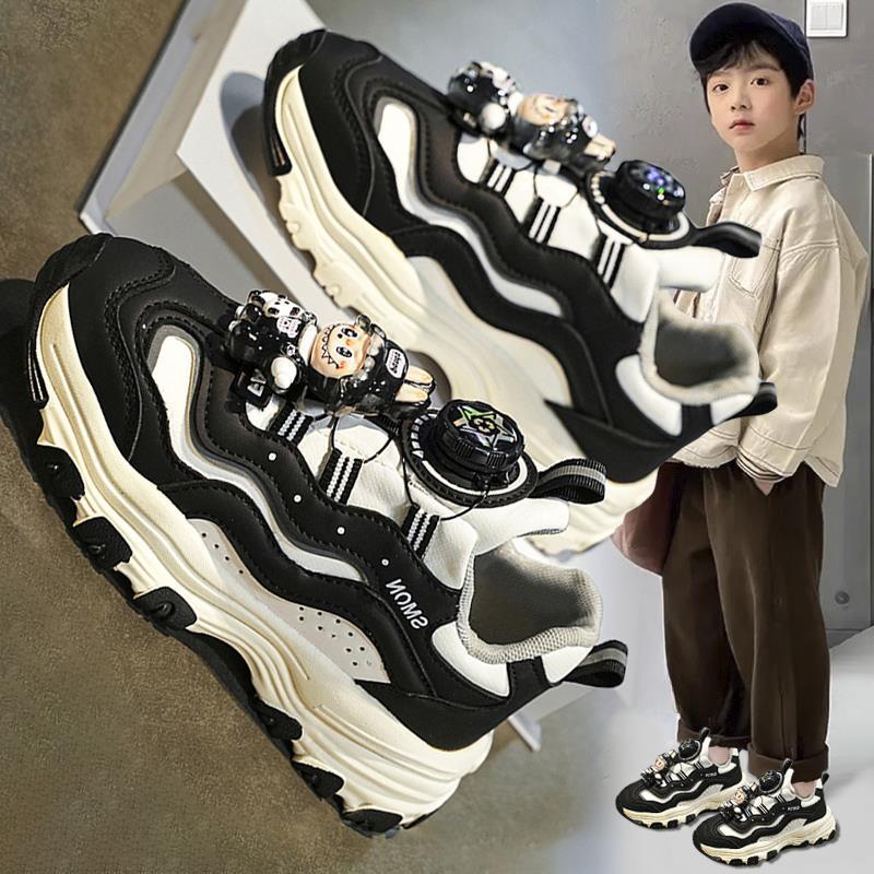 今年新品拉布布男童鞋子季新款儿童纽扣运动鞋轻便跑步男孩老爹鞋