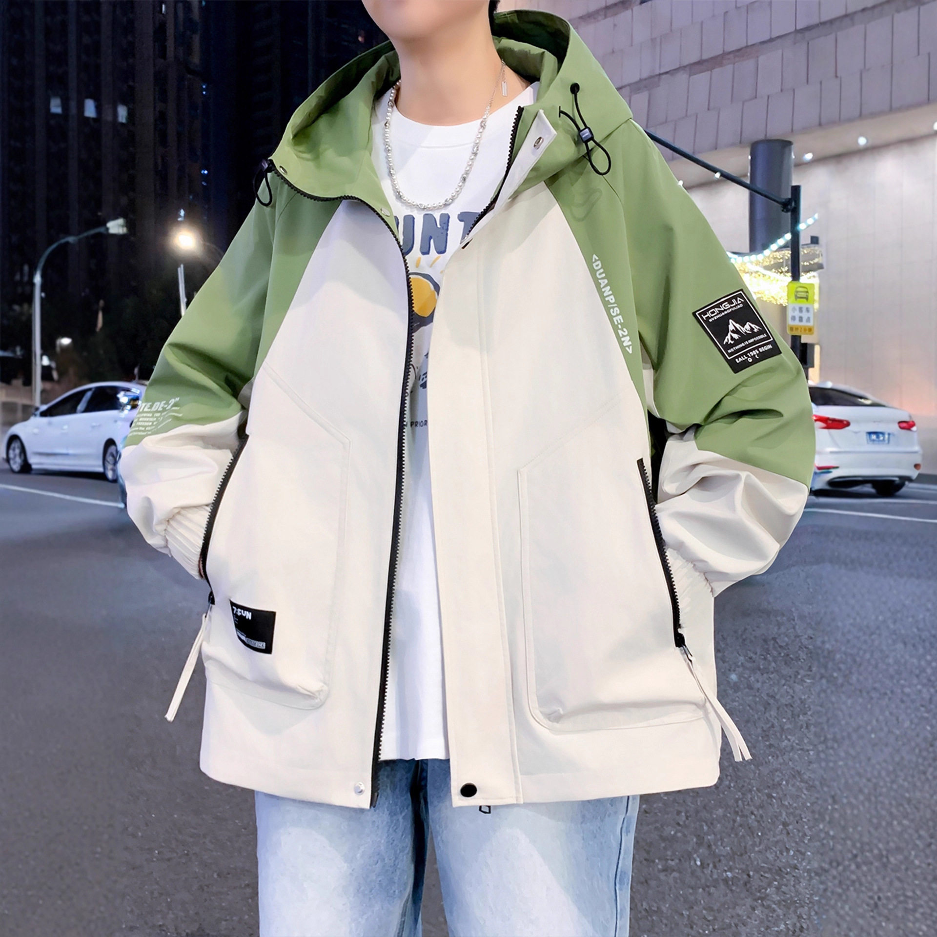 德国新款季外套男初中高中学生夹克青少年帅气大童男装冲锋衣