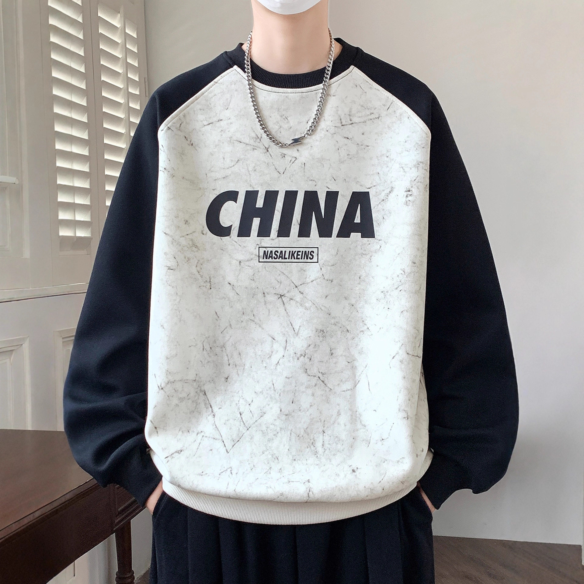 德国季圆领卫衣男孩-岁初中学生青少年长袖t恤大童打底衫上衣