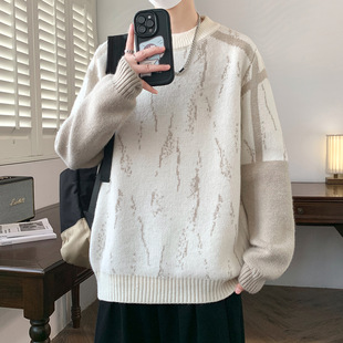 欧洲站冬季 加厚毛衣男孩高中初中学生保暖线衣服青少年大童针织打